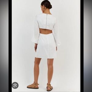 Dissh Tina White Linen Twist Mini Dress